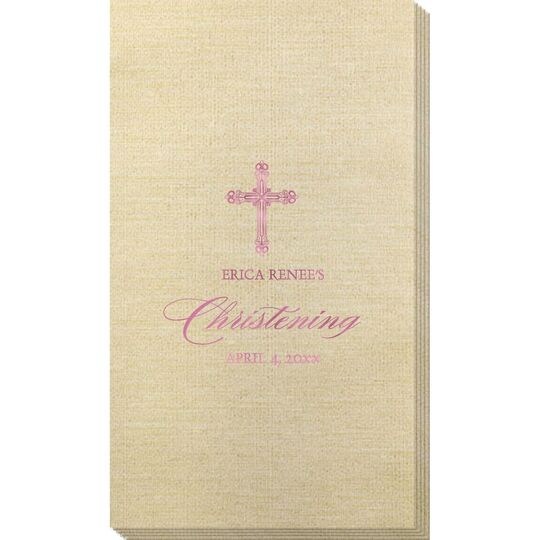 Religious Cross Bamboo Luxe Guest Towels